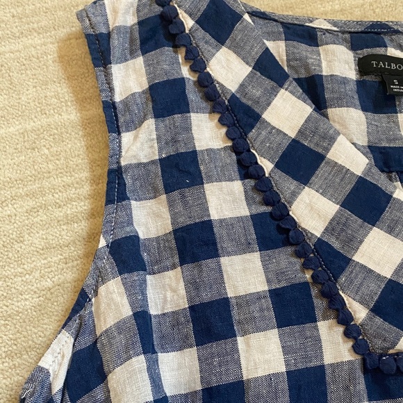 Talbots Navy and White Gingham Tank Top - Picture 4 of 6